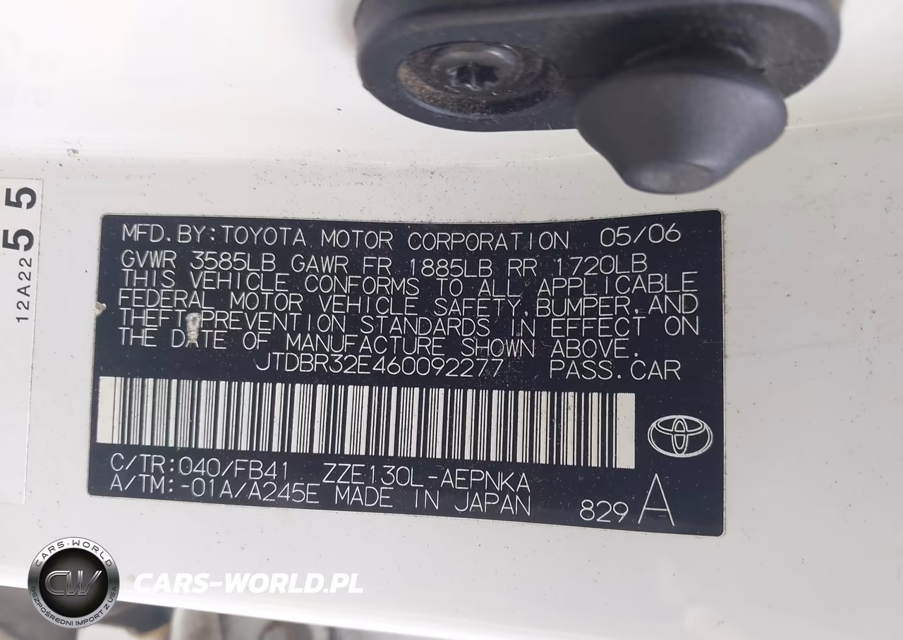 2006 Toyota Corolla Le VIN:JTDBR32E460092277 - 9