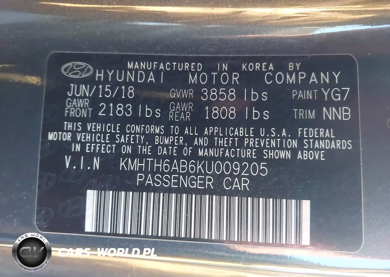 2019 Hyundai Veloster Turbo VIN:KMHTH6AB6KU009205 - 9