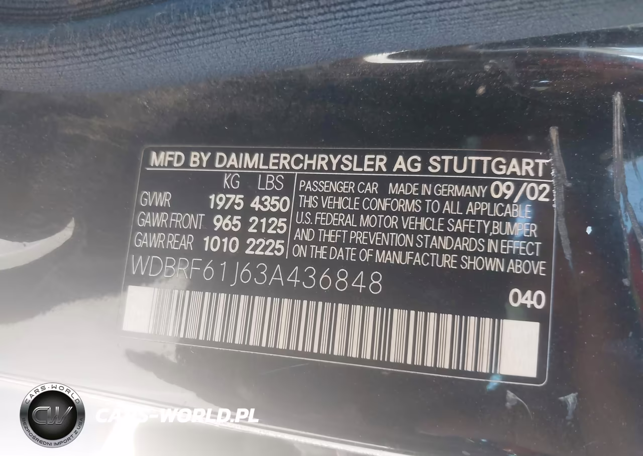 2003 Mercedes-Benz C 240 VIN:WDBRF61J63A436848 - 9