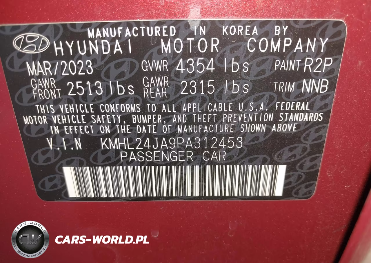 2023 Hyundai Sonata Se VIN:KMHL24JA9PA312453 - 9