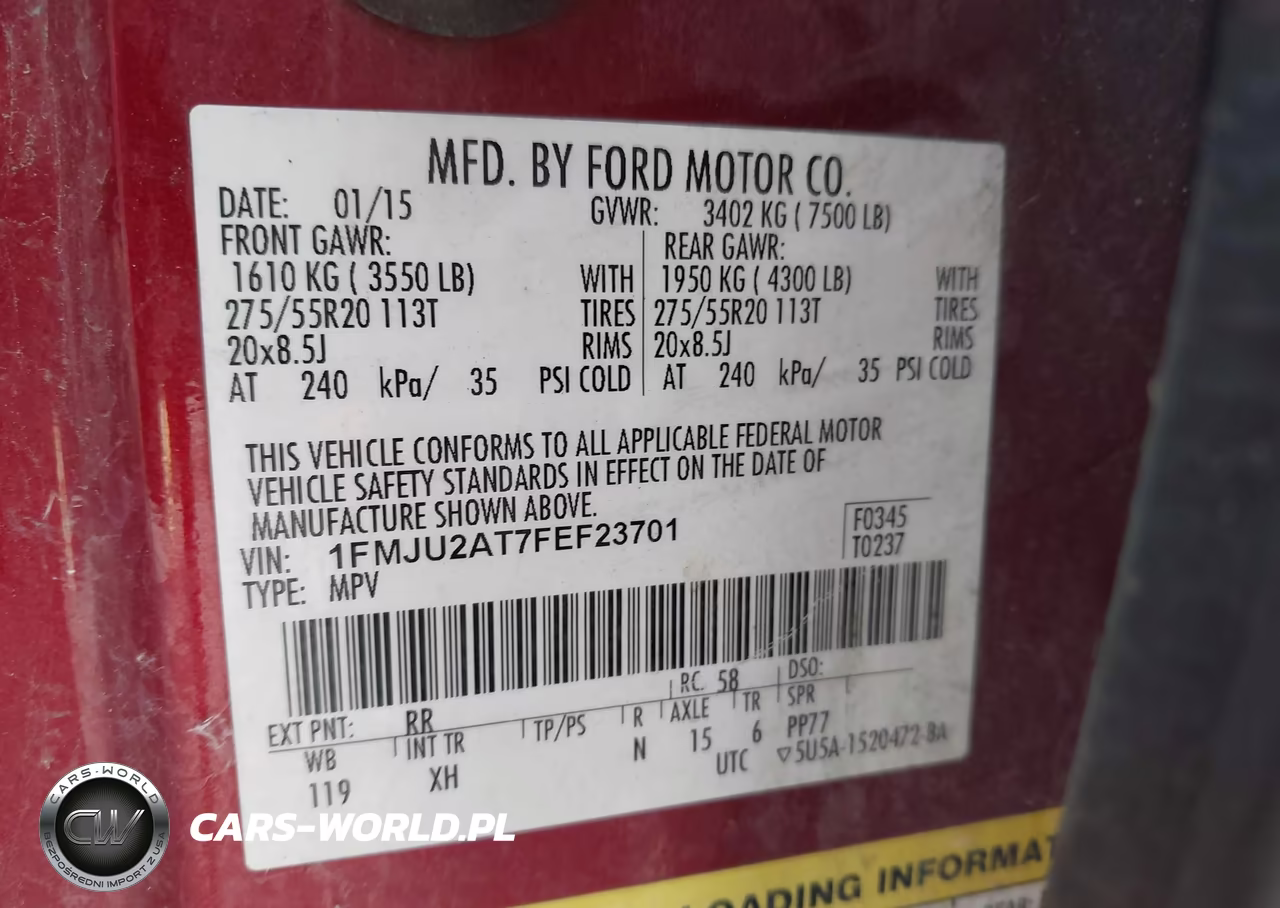 2015 Ford Expedition Limited VIN:1FMJU2AT7FEF23701 - 9
