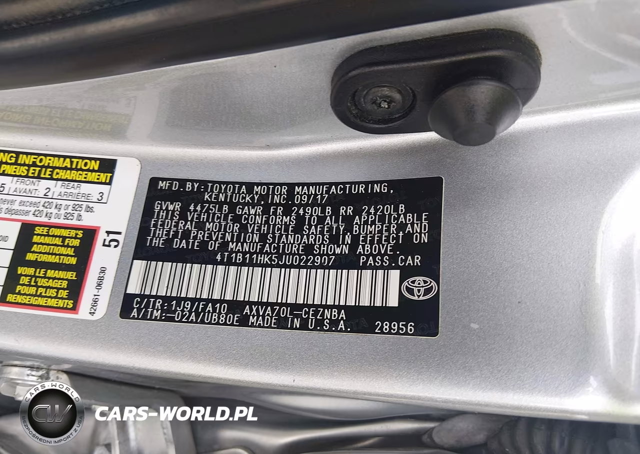 2018 Toyota Camry Le VIN:4T1B11HK5JU022907 - 9