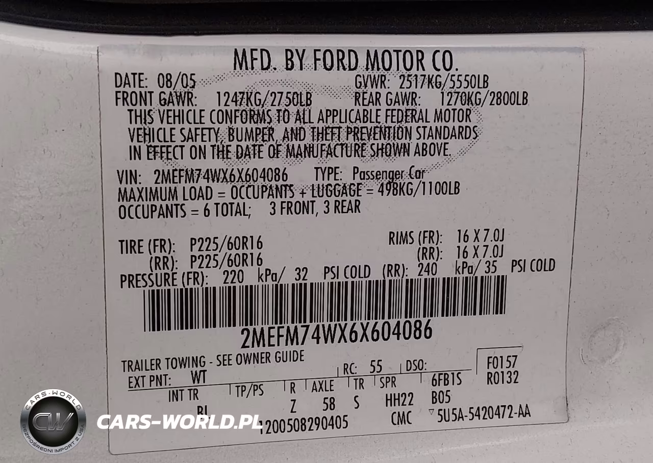 2006 Mercury Grand Marquis Gs VIN:2MEFM74WX6X604086 - 9