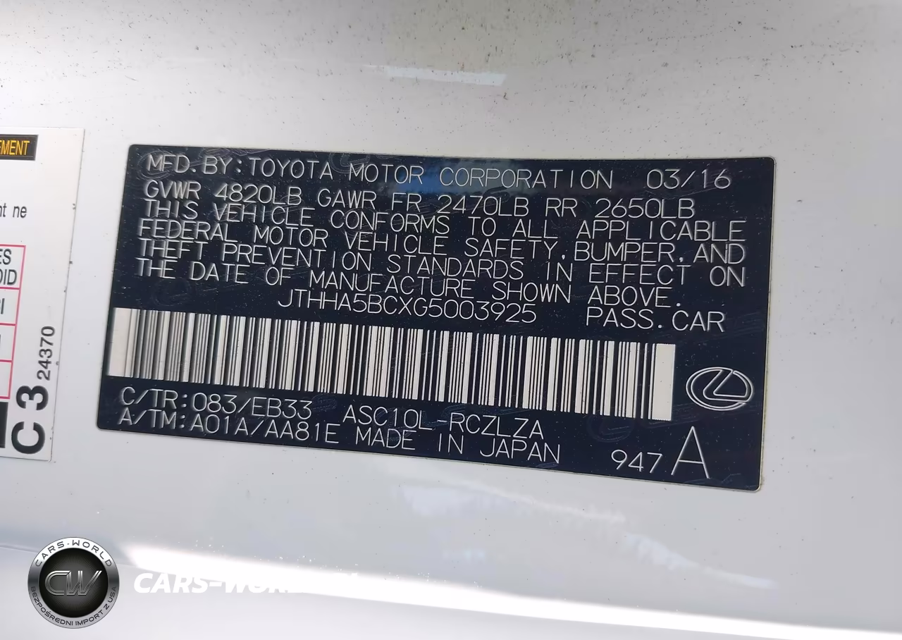 2016 Lexus Rc 200T VIN:JTHHA5BCXG5003925 - 9