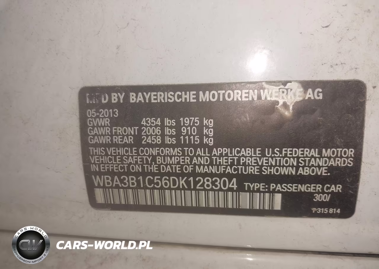 2013 BMW 320I VIN:WBA3B1C56DK128304 - 9