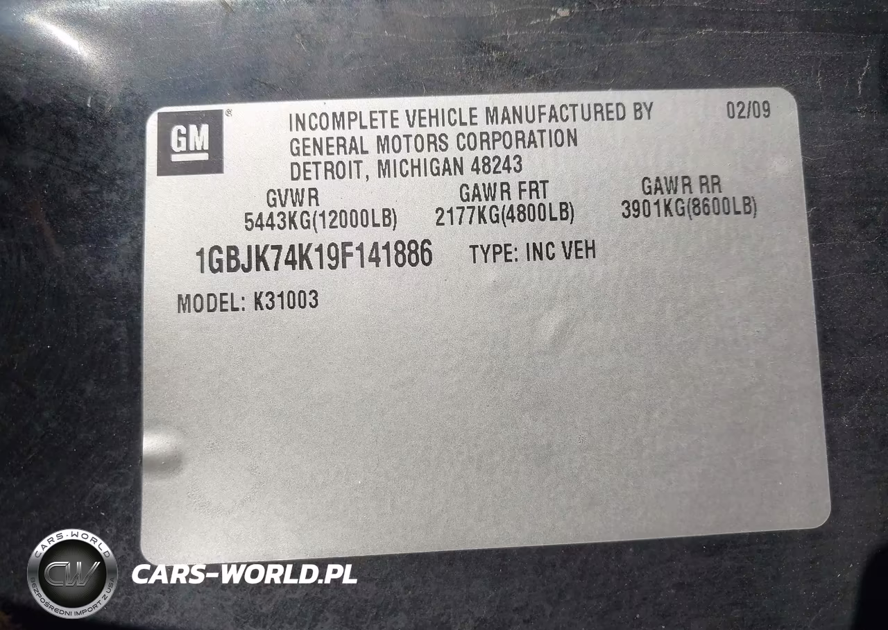 2009 Chevrolet Silverado 3500Hd Chassis Work Truck VIN:1GBJK74K19F141886 - 8