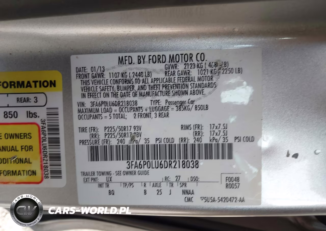 2013 Ford Fusion Hybrid Se VIN:3FA6P0LU6DR218038 - 9