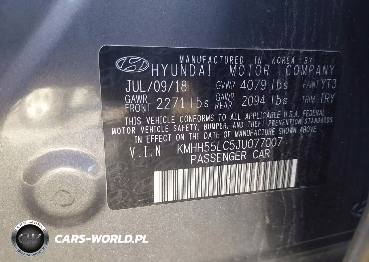 2018 Hyundai Elantra Gt Sport VIN:KMHH55LC5JU077007 - 9