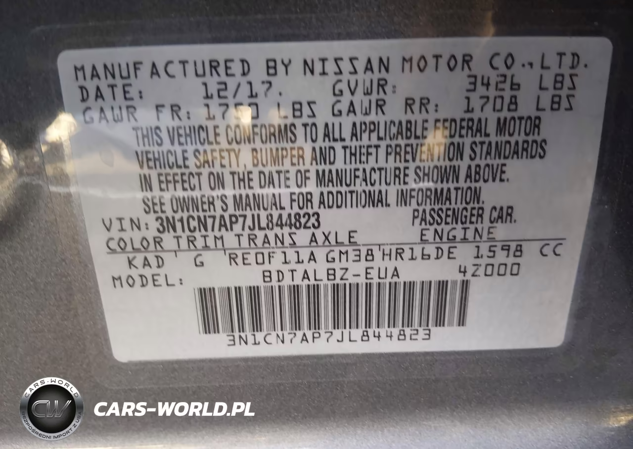 2018 Nissan Versa 1.6 Sv VIN:3N1CN7AP7JL844823 - 14