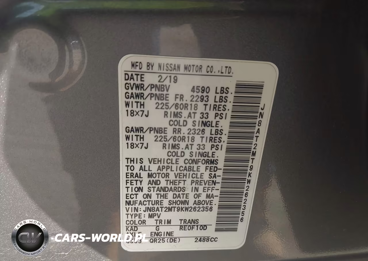2019 Nissan Rogue S-Sv VIN:JN8AT2MT9KW262356 - 9