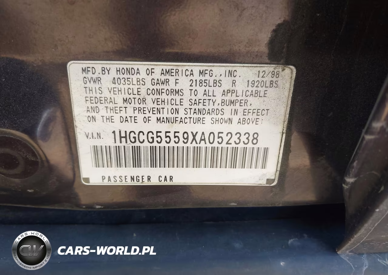 1999 Honda Accord Ex VIN:1HGCG5559XA052338 - 9