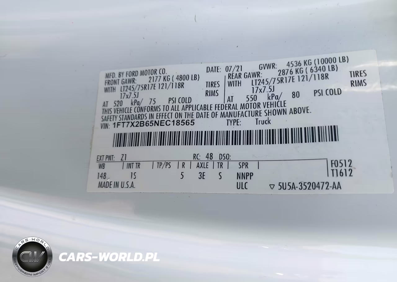 2022 Ford F-250 Xl VIN:1FT7X2B65NEC18565 - 9