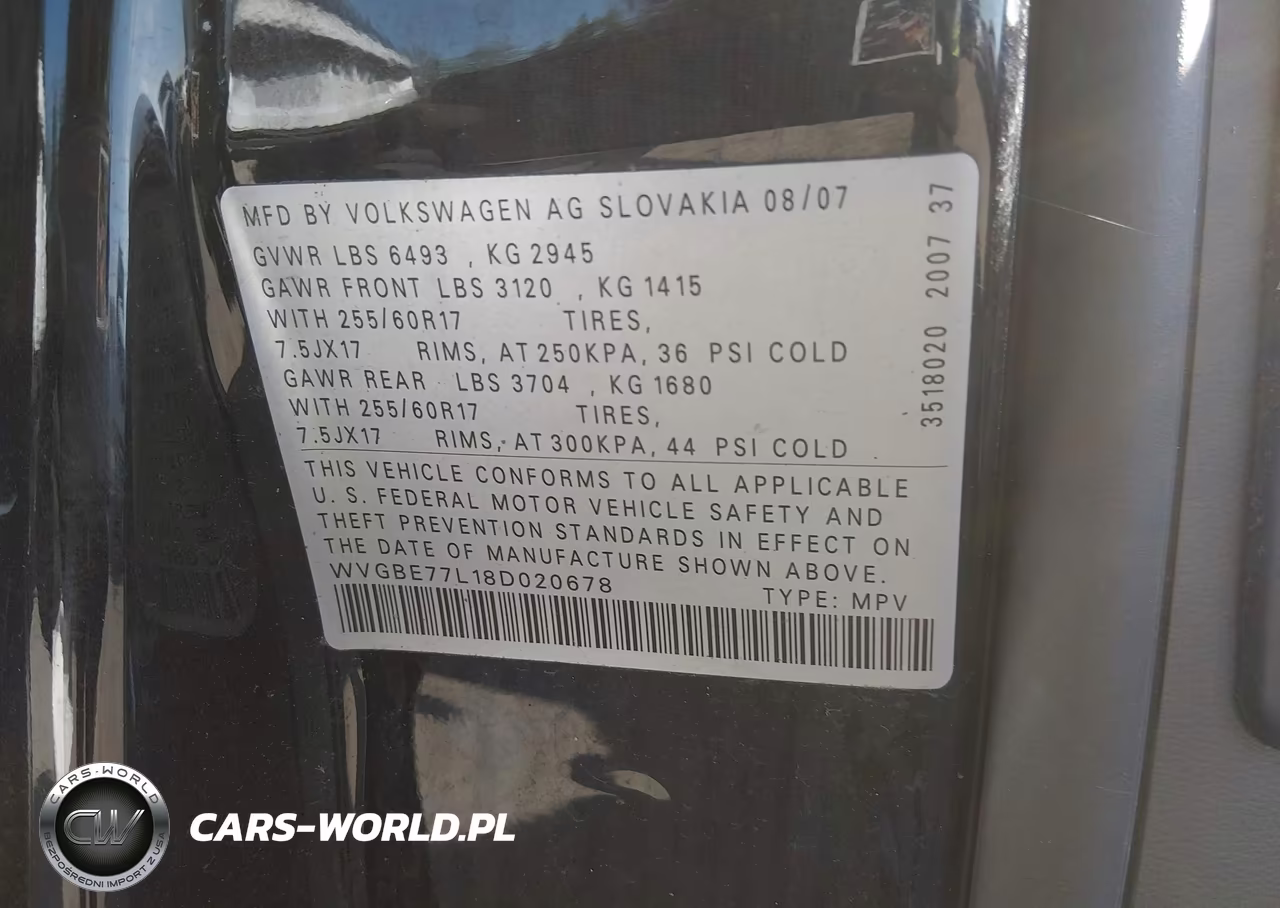 2008 Volkswagen Touareg 2 Vr6 Fsi VIN:WVGBE77L18D020678 - 9