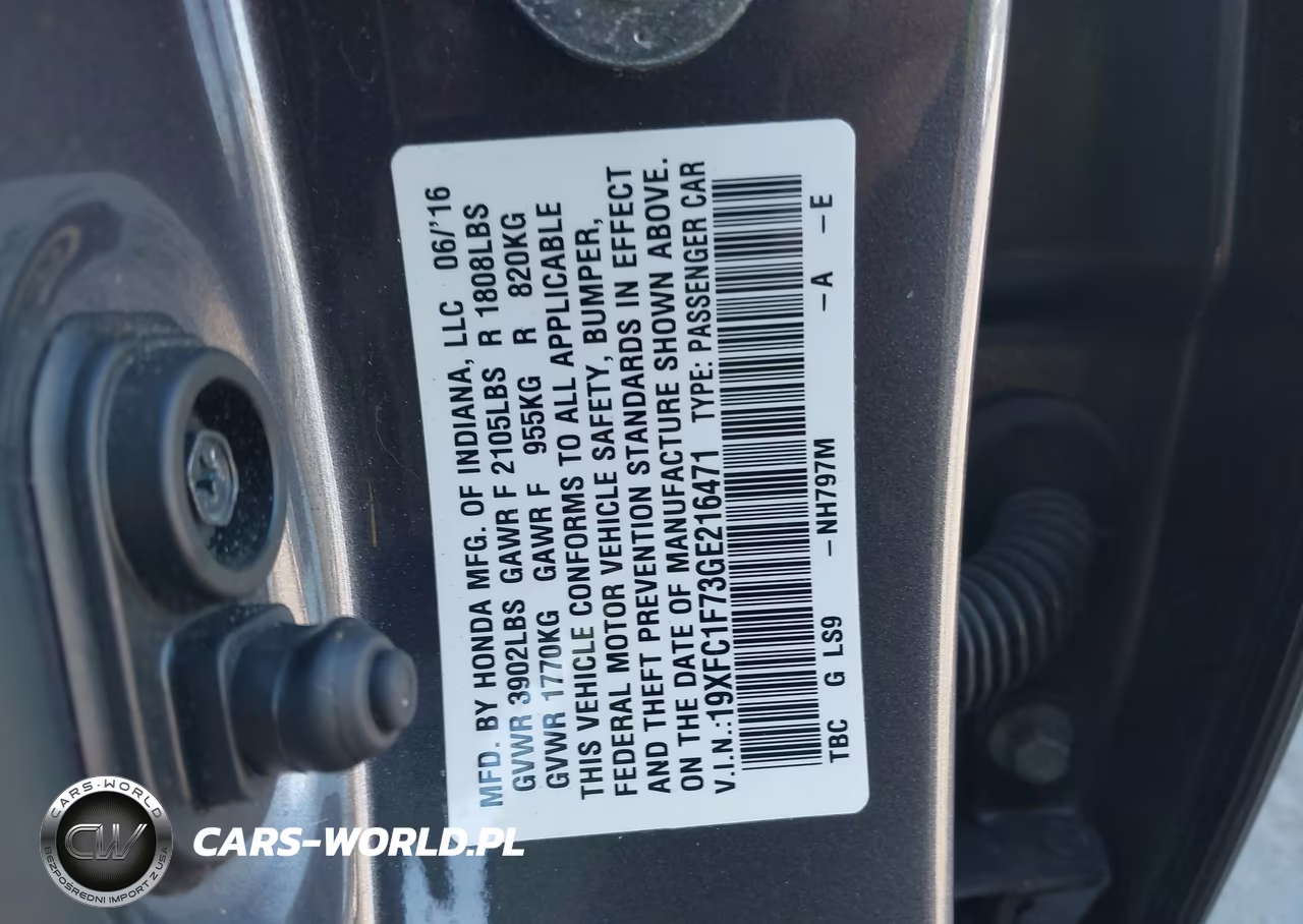 2016 Honda Civic Ex-L VIN:19XFC1F73GE216471 - 9