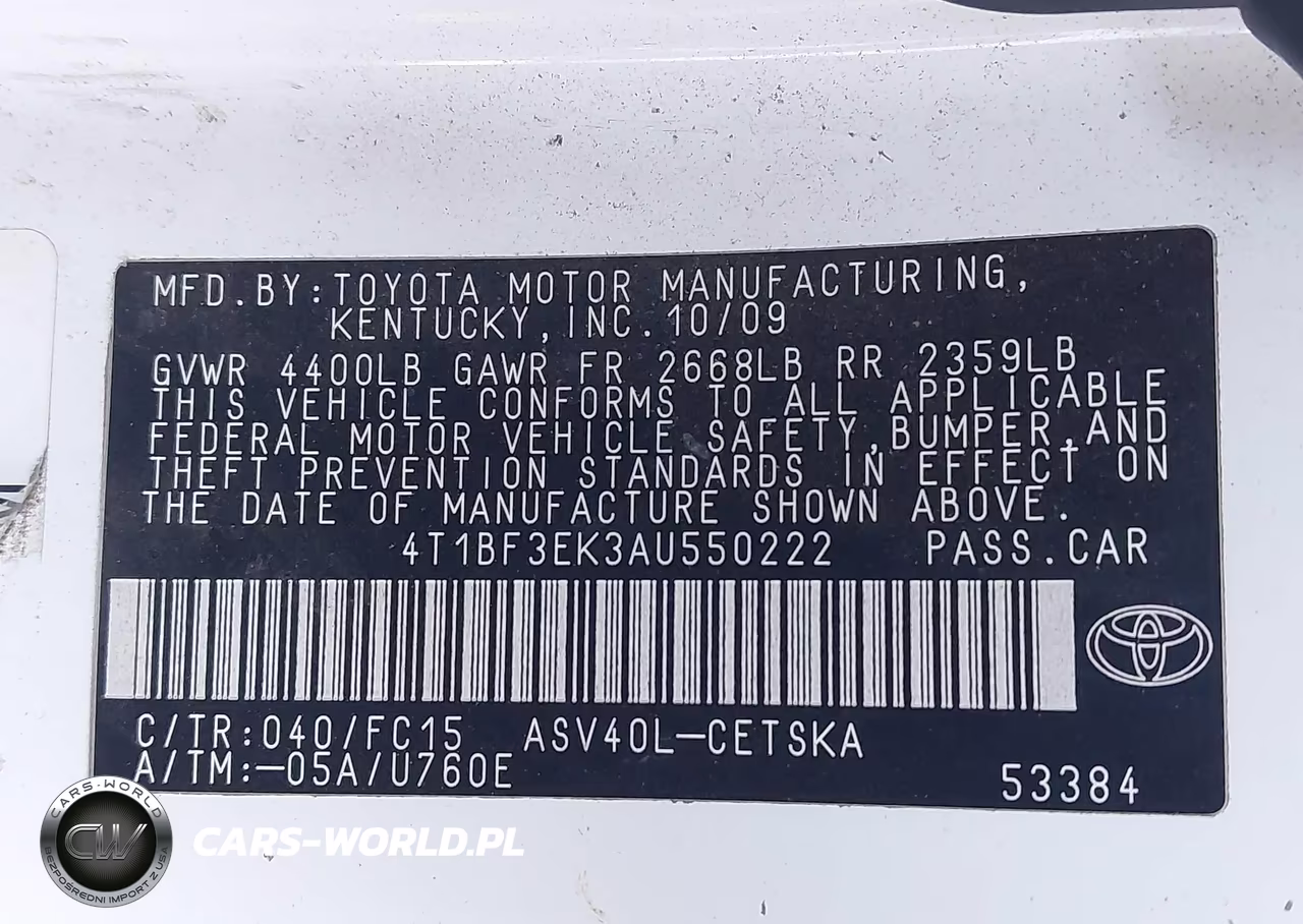 2010 Toyota Camry Se VIN:4T1BF3EK3AU550222 - 9