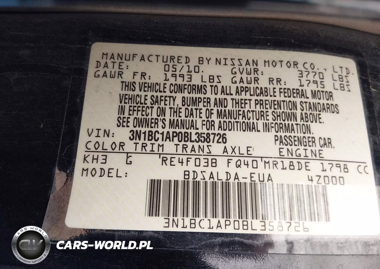 2011 Nissan Versa 1.8S VIN:3N1BC1AP0BL358726 - 9