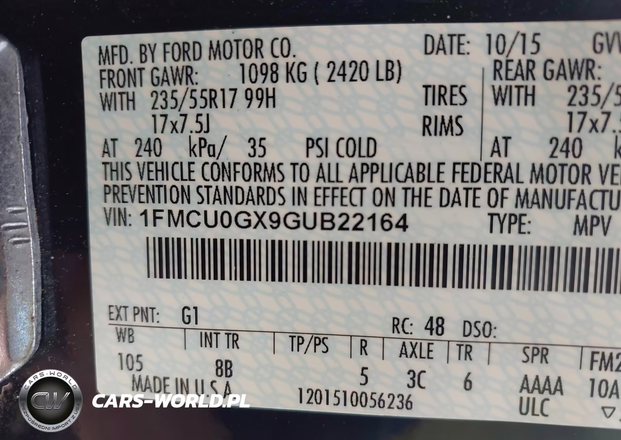 2016 Ford Escape Se VIN:1FMCU0GX9GUB22164 - 9