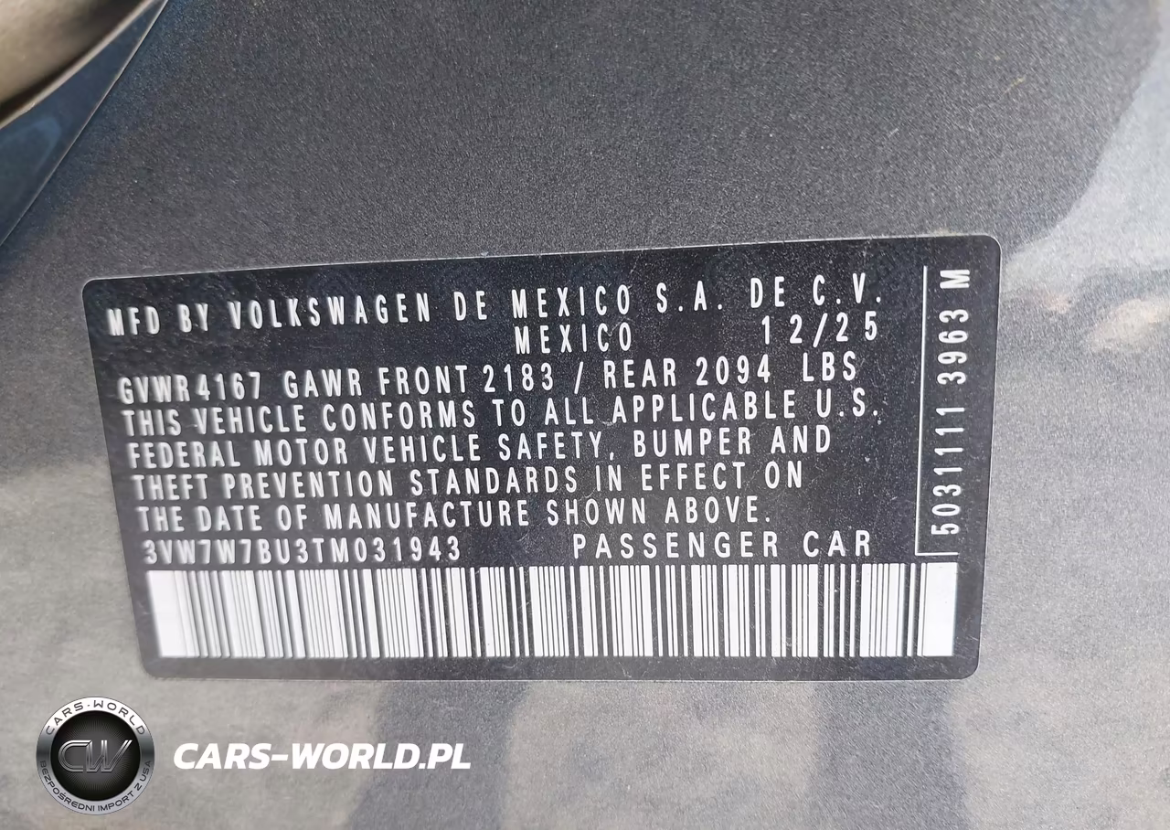 2026 Volkswagen Jetta Se VIN:3VW7W7BU3TM031943 - 9