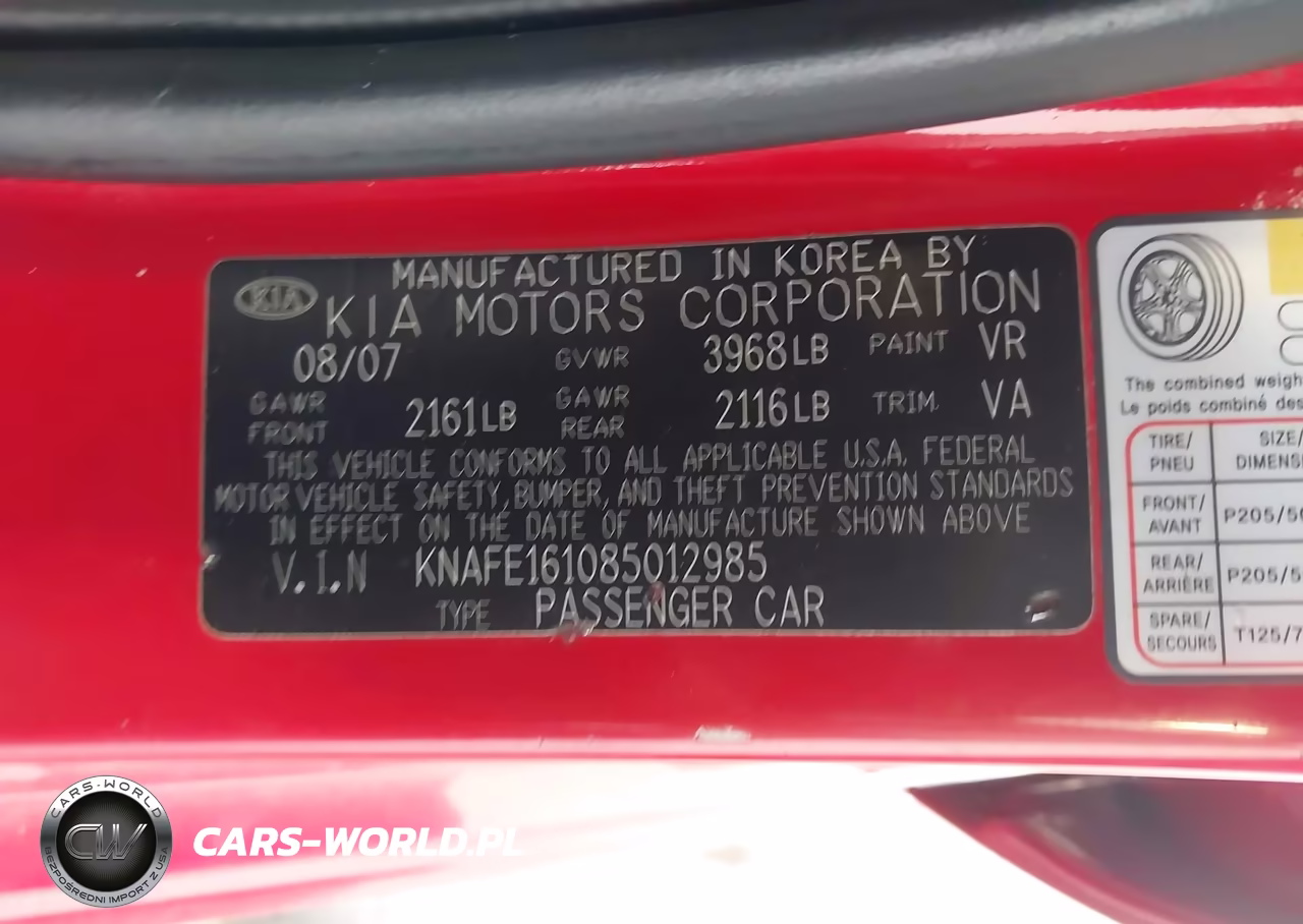 2008 Kia Spectra5 Sx VIN:KNAFE161085012985 - 9