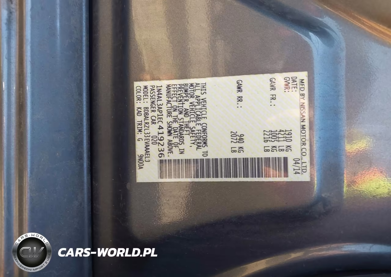 2014 Nissan Altima 2.5 S VIN:1N4AL3AP1EC419236 - 9