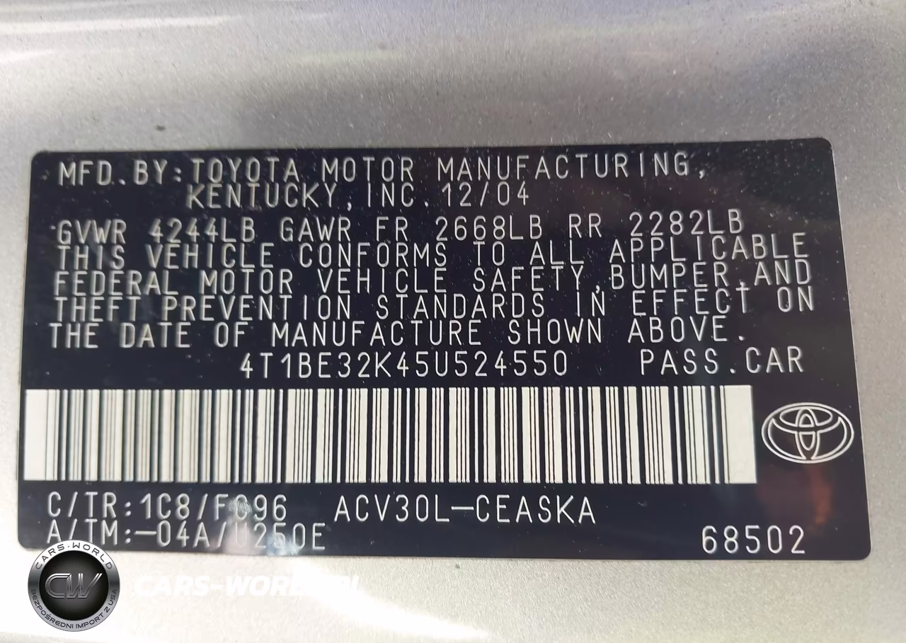 2005 Toyota Camry Se VIN:4T1BE32K45U524550 - 9