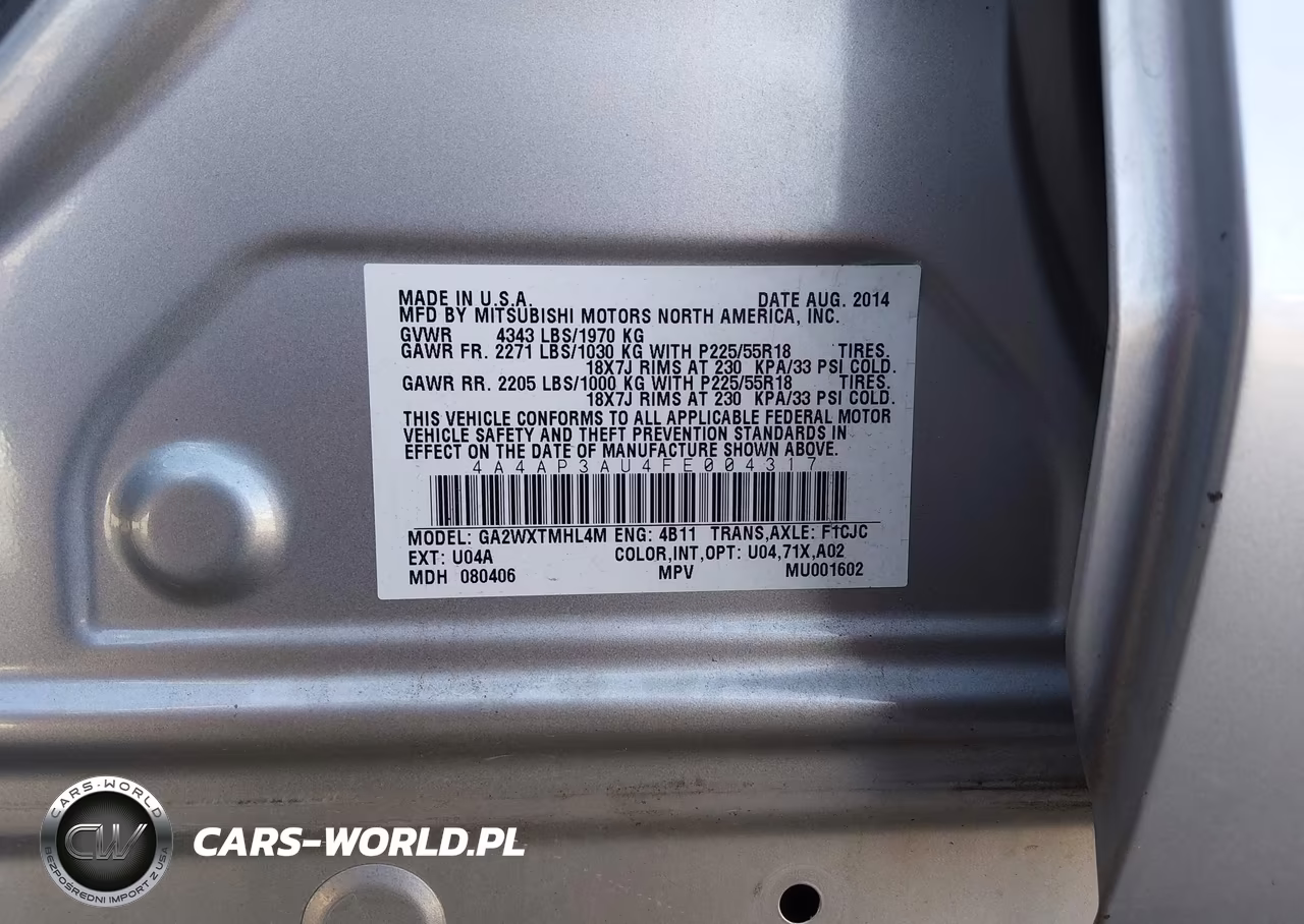 2015 Mitsubishi Outlander Sport Es VIN:4A4AP3AU4FE004317 - 9