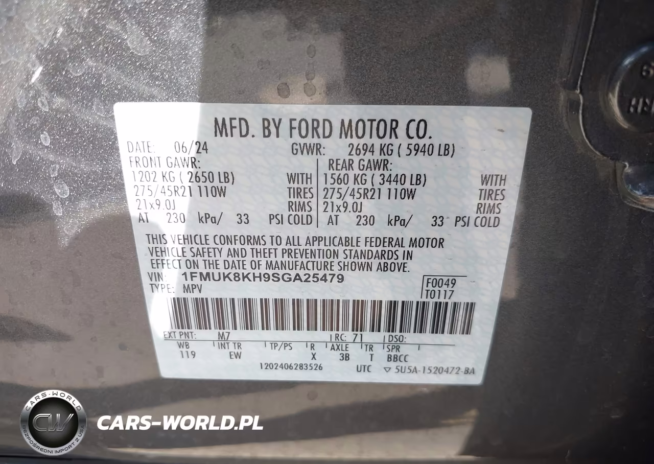 2025 Ford Explorer St-Line VIN:1FMUK8KH9SGA25479 - 9