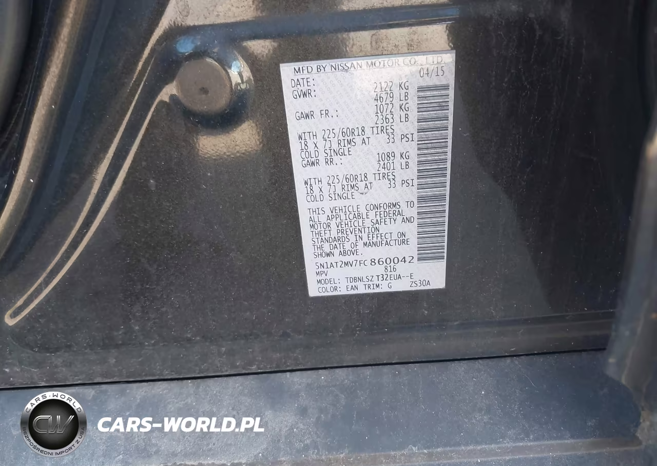 2015 Nissan Rogue Sl VIN:5N1AT2MV7FC860042 - 9