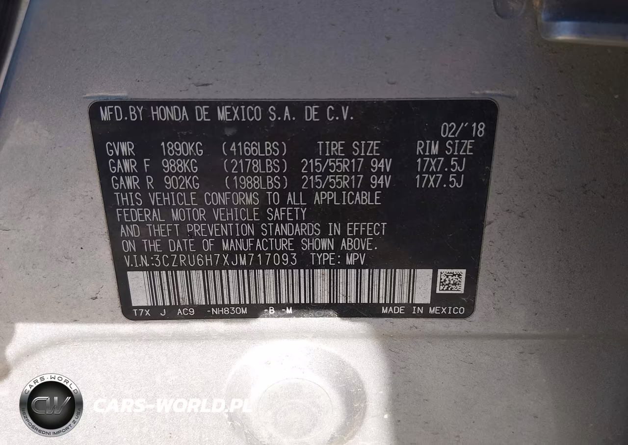 2018 Honda Hr-V Ex-L VIN:3CZRU6H7XJM717093 - 9