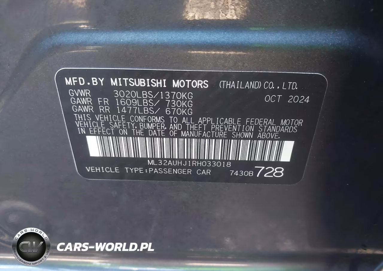 2024 Mitsubishi Mirage Es-Le VIN:ML32AUHJ1RH033018 - 9