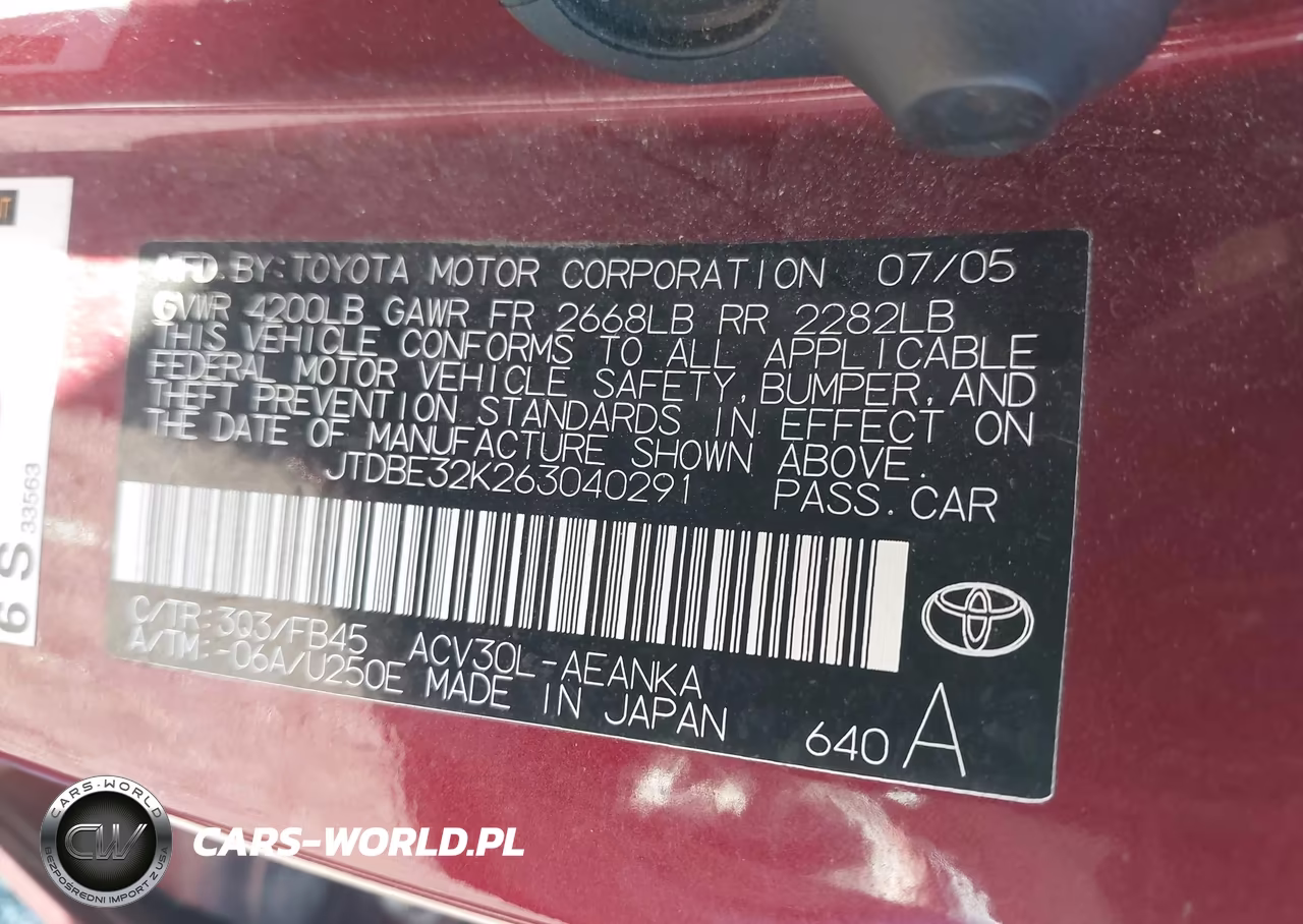 2006 Toyota Camry Le VIN:JTDBE32K263040291 - 9