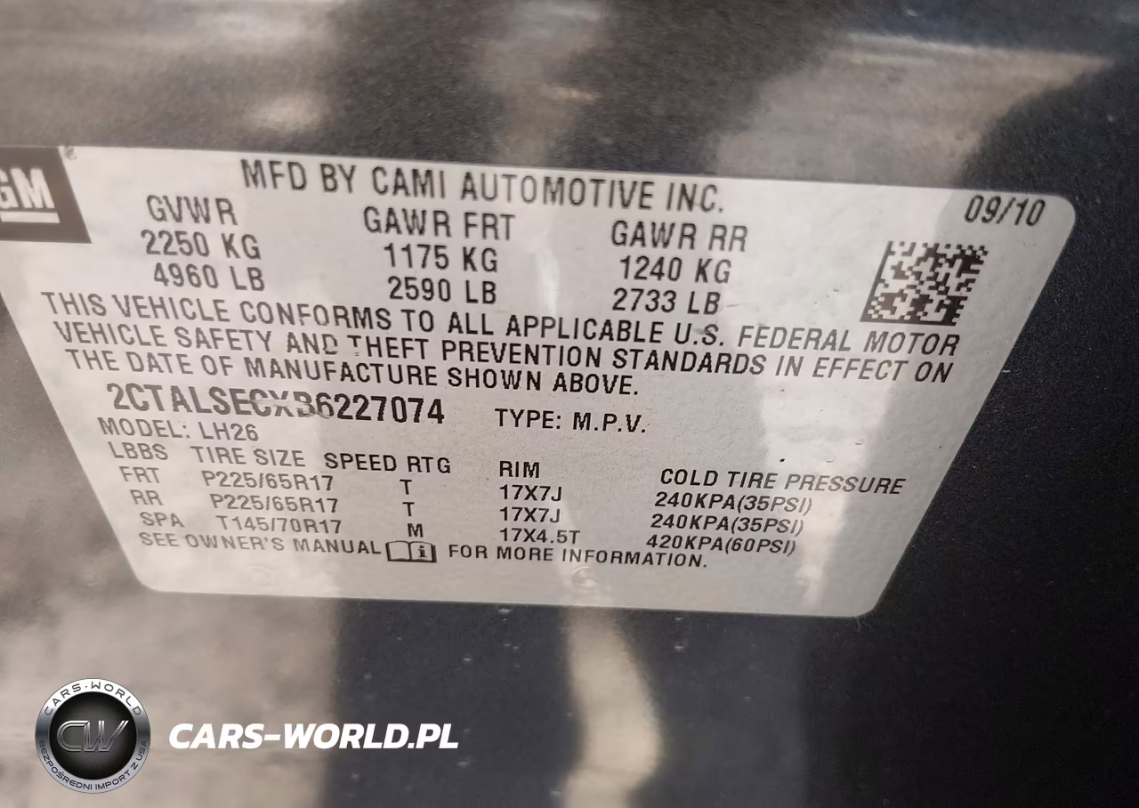 2011 GMC Terrain Sle-2 VIN:2CTALSECXB6227074 - 9
