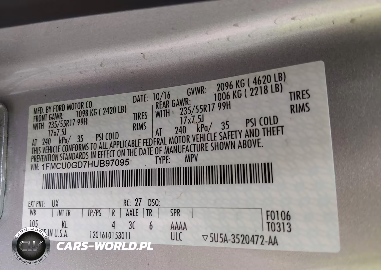 2017 Ford Escape Se VIN:1FMCU0GD7HUB97095 - 9