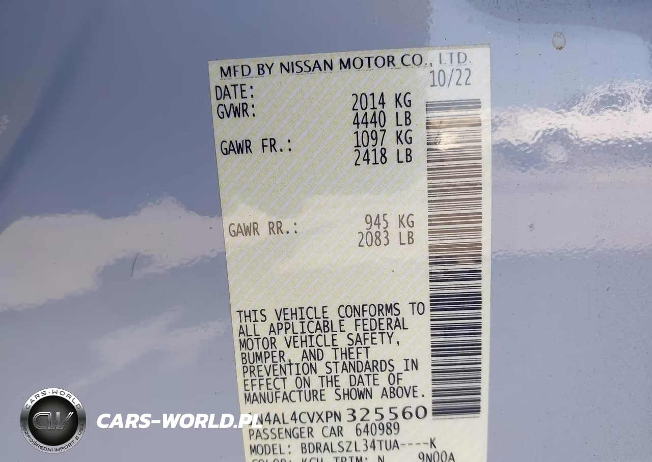 2023 Nissan Altima Sr Vc-Turbo Fwd VIN:1N4AL4CVXPN325560 - 9