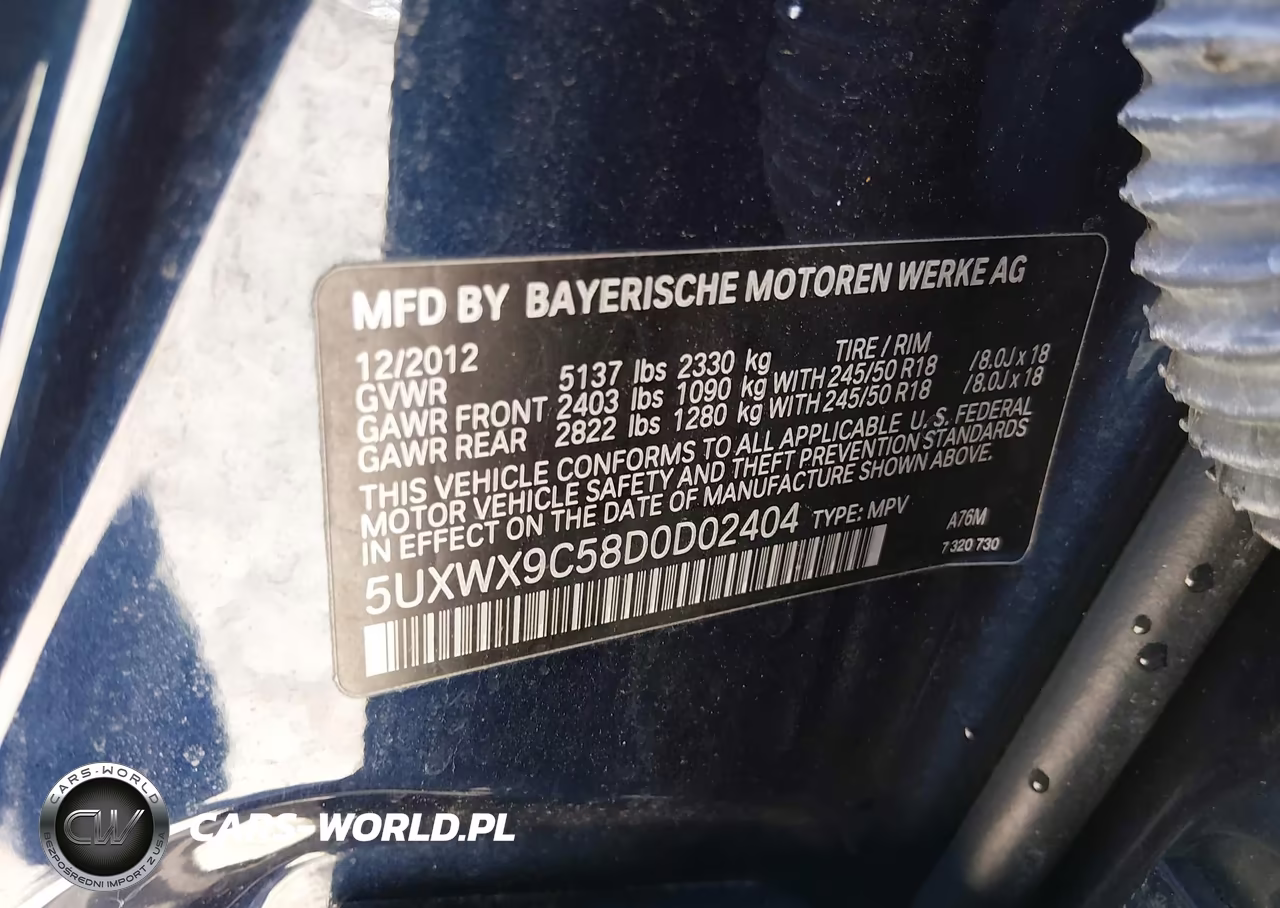 2013 BMW X3 xDrive28I VIN:5UXWX9C58D0D02404 - 9