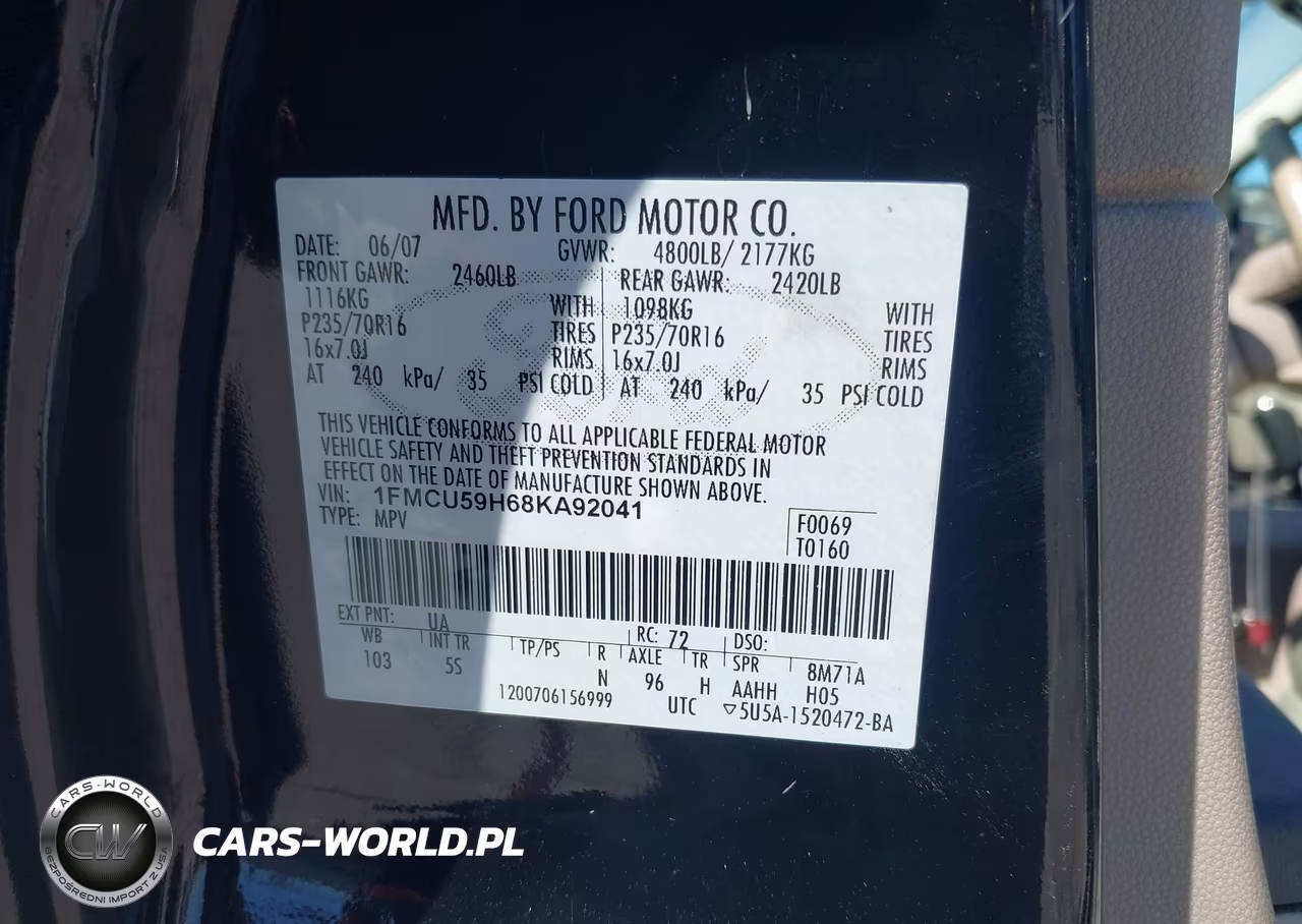 2008 Ford Escape Hybrid VIN:1FMCU59H68KA92041 - 9