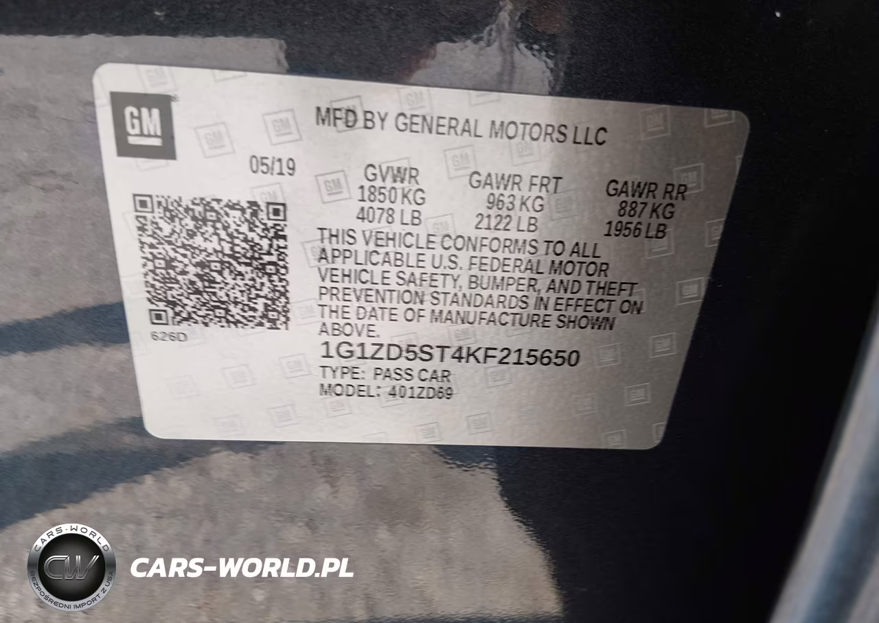 2019 Chevrolet Malibu Lt VIN:1G1ZD5ST4KF215650 - 9