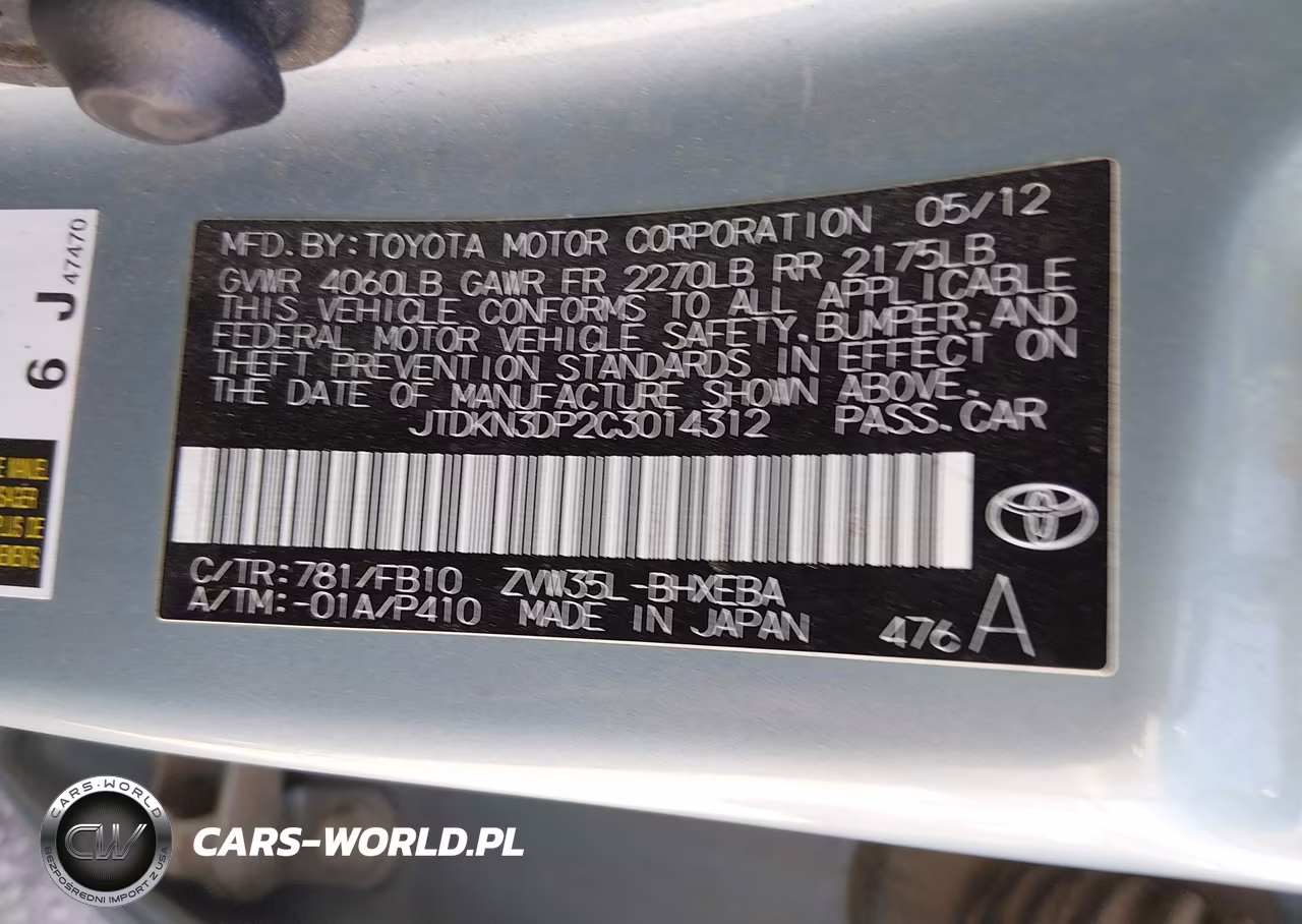 2012 Toyota Prius Plug-In VIN:JTDKN3DP2C3014312 - 9