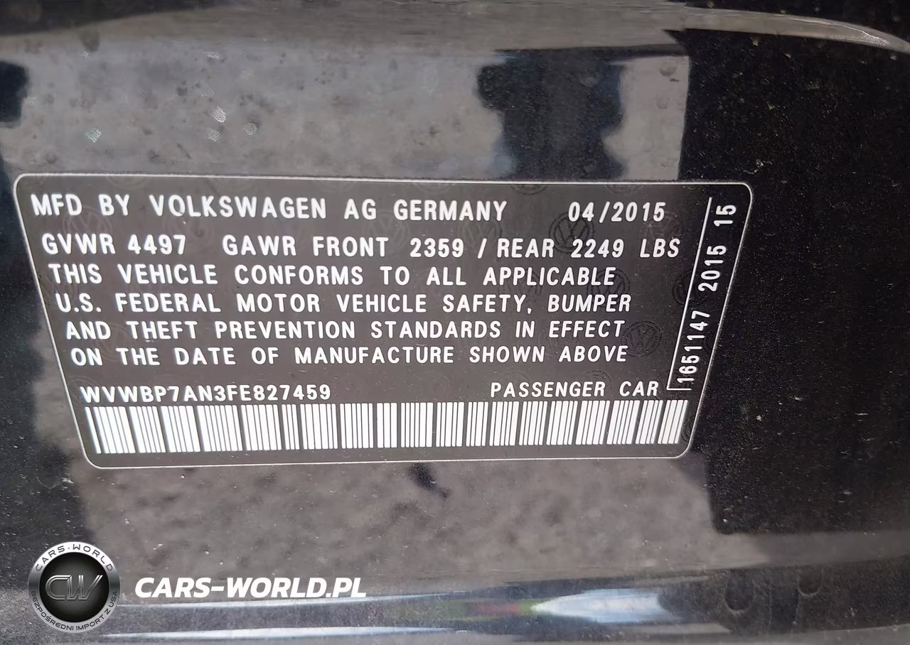 2015 Volkswagen Cc 2.0T R-Line VIN:WVWBP7AN3FE827459 - 9