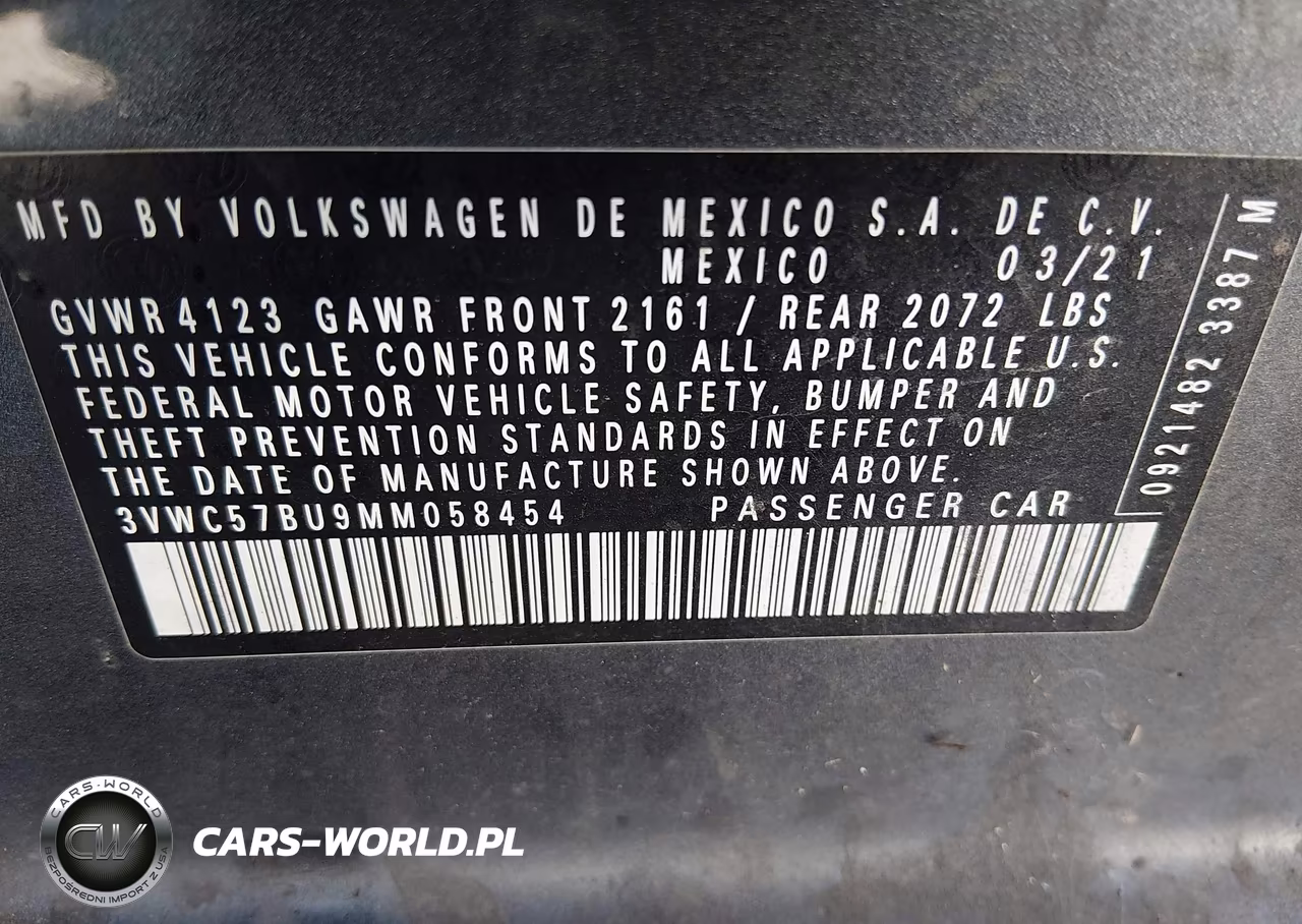 2021 Volkswagen Jetta 1.4T R-Line-1.4T S-1.4T Se VIN:3VWC57BU9MM058454 - 9