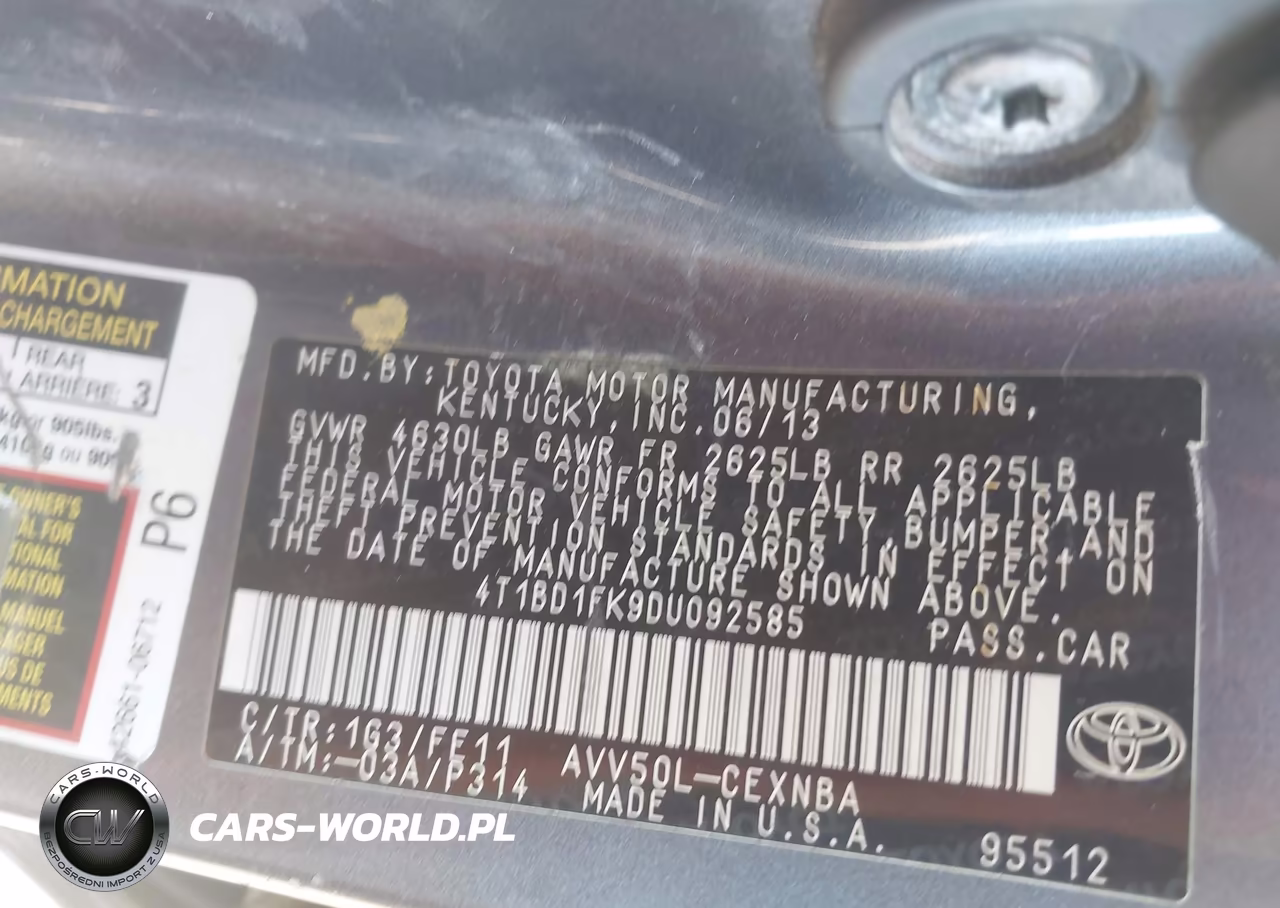 2013 Toyota Camry Hybrid Le VIN:4T1BD1FK9DU092585 - 9