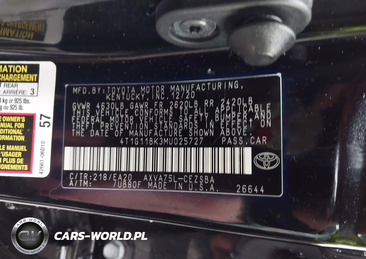 2021 Toyota Camry Se VIN:4T1G11BK3MU025727 - 9