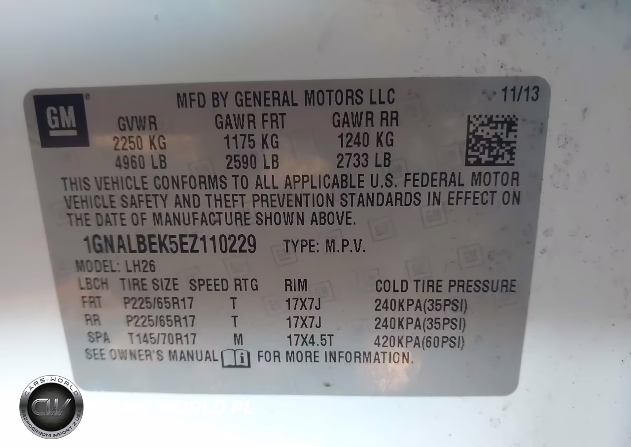 2014 Chevrolet Equinox 1Lt VIN:1GNALBEK5EZ110229 - 9