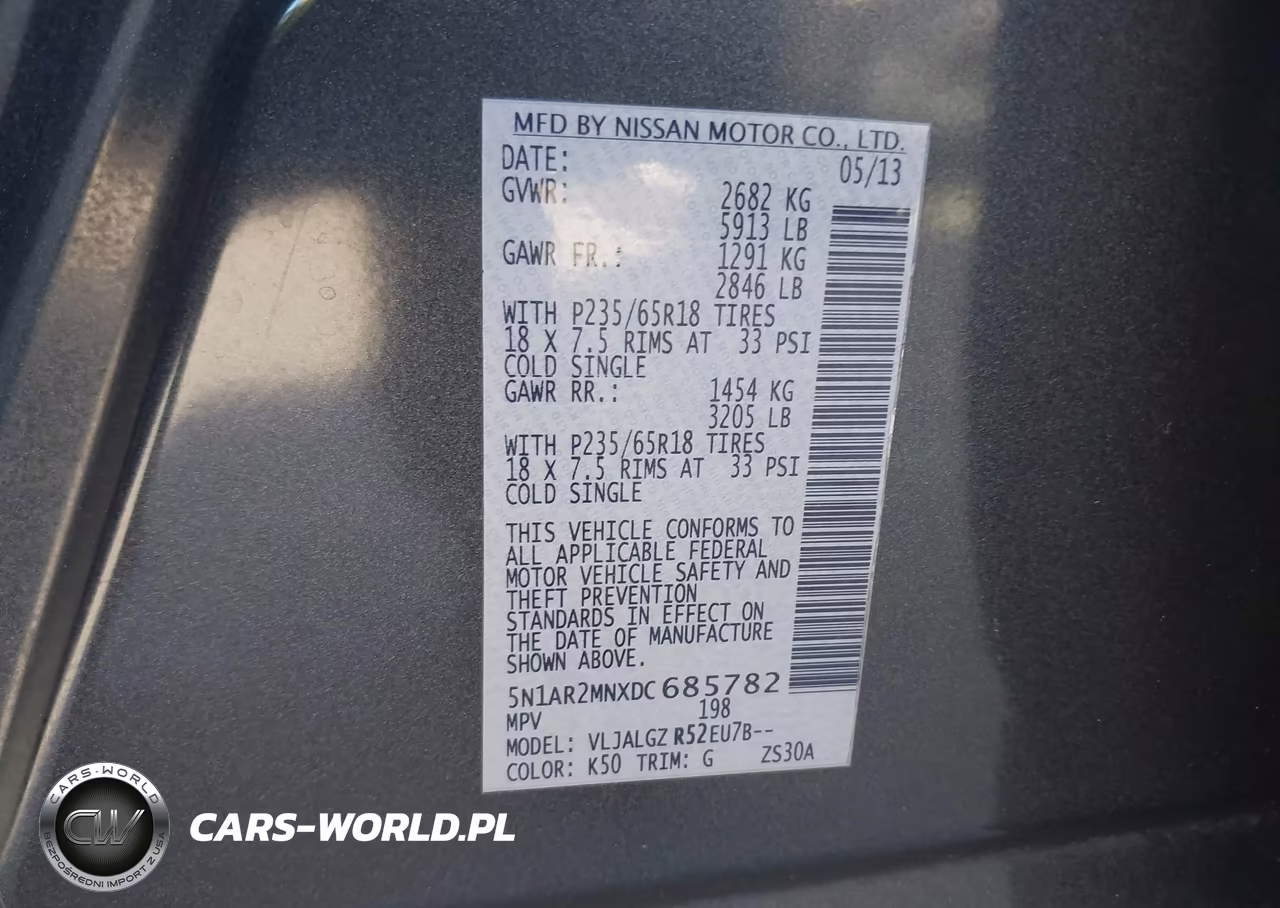 2013 Nissan Pathfinder Sl VIN:5N1AR2MNXDC685782 - 9