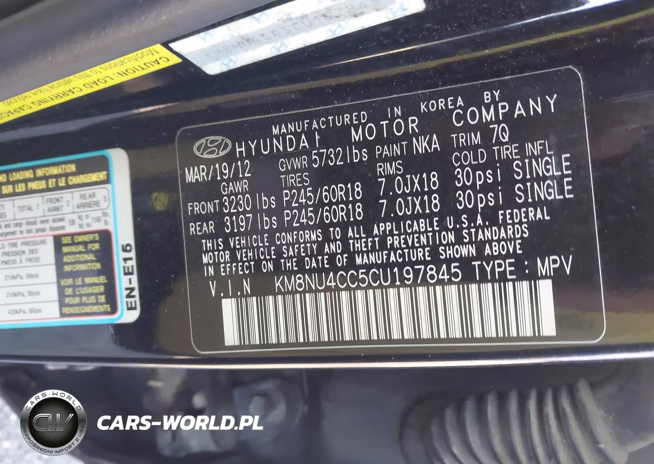 2012 Hyundai Veracruz Limited VIN:KM8NU4CC5CU197845 - 9