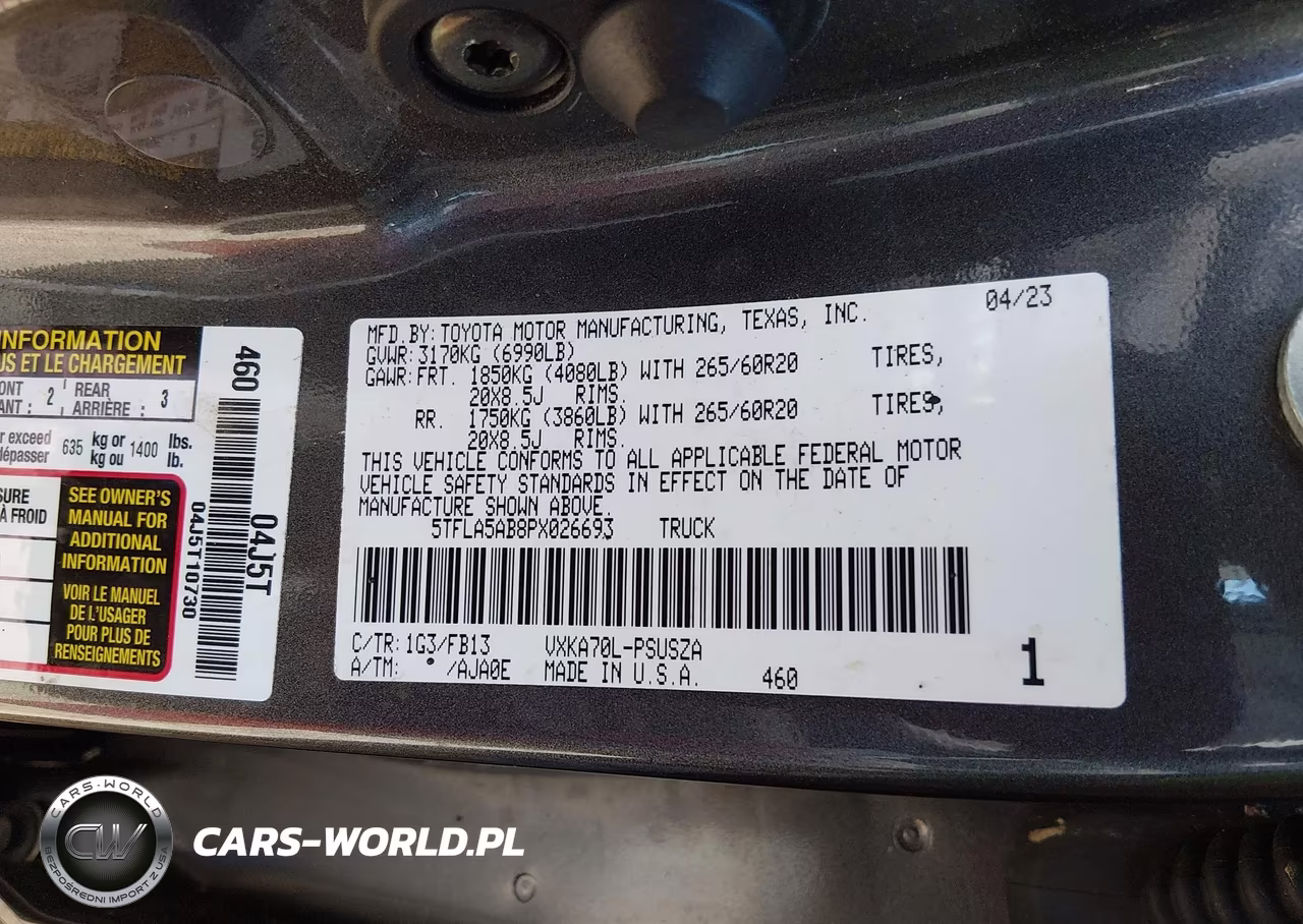 2023 Toyota Tundra Sr5 VIN:5TFLA5AB8PX026693 - 9