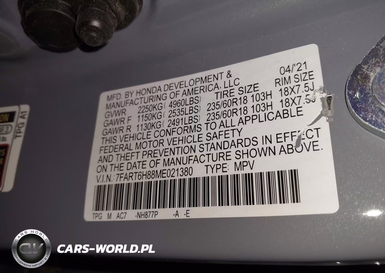 2021 Honda Cr-V Hybrid Ex-L VIN:7FART6H88ME021380 - 9