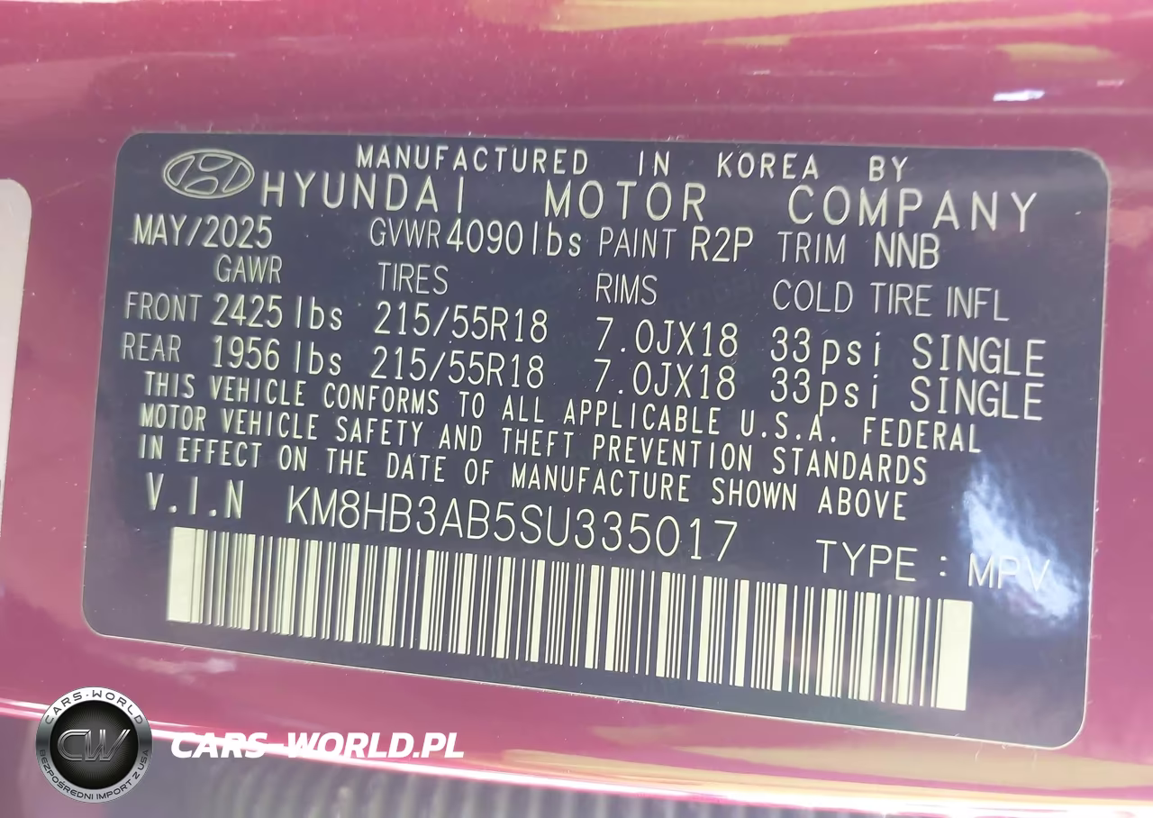 2025 Hyundai Kona Sel VIN:KM8HB3AB5SU335017 - 9