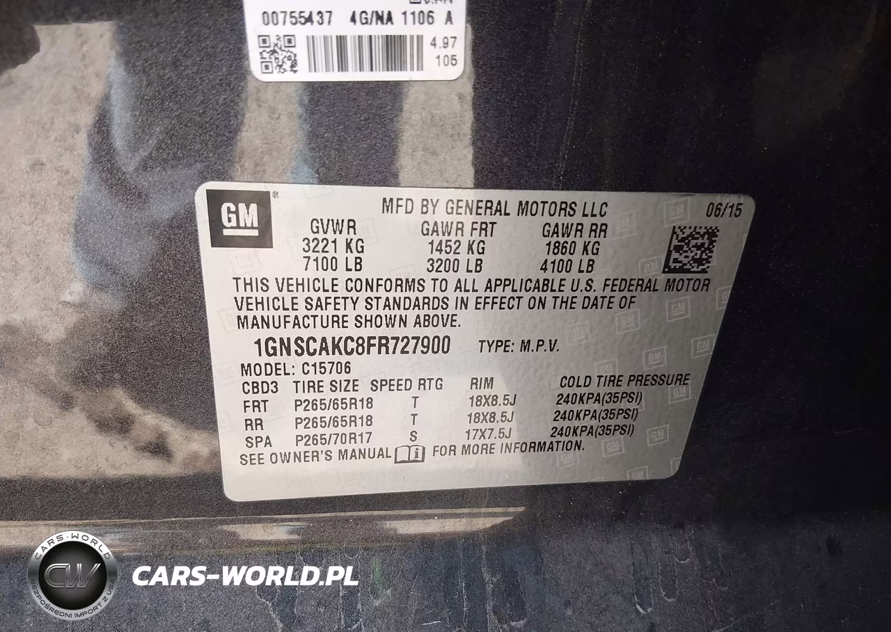 2015 Chevrolet Tahoe Ls VIN:1GNSCAKC8FR727900 - 9