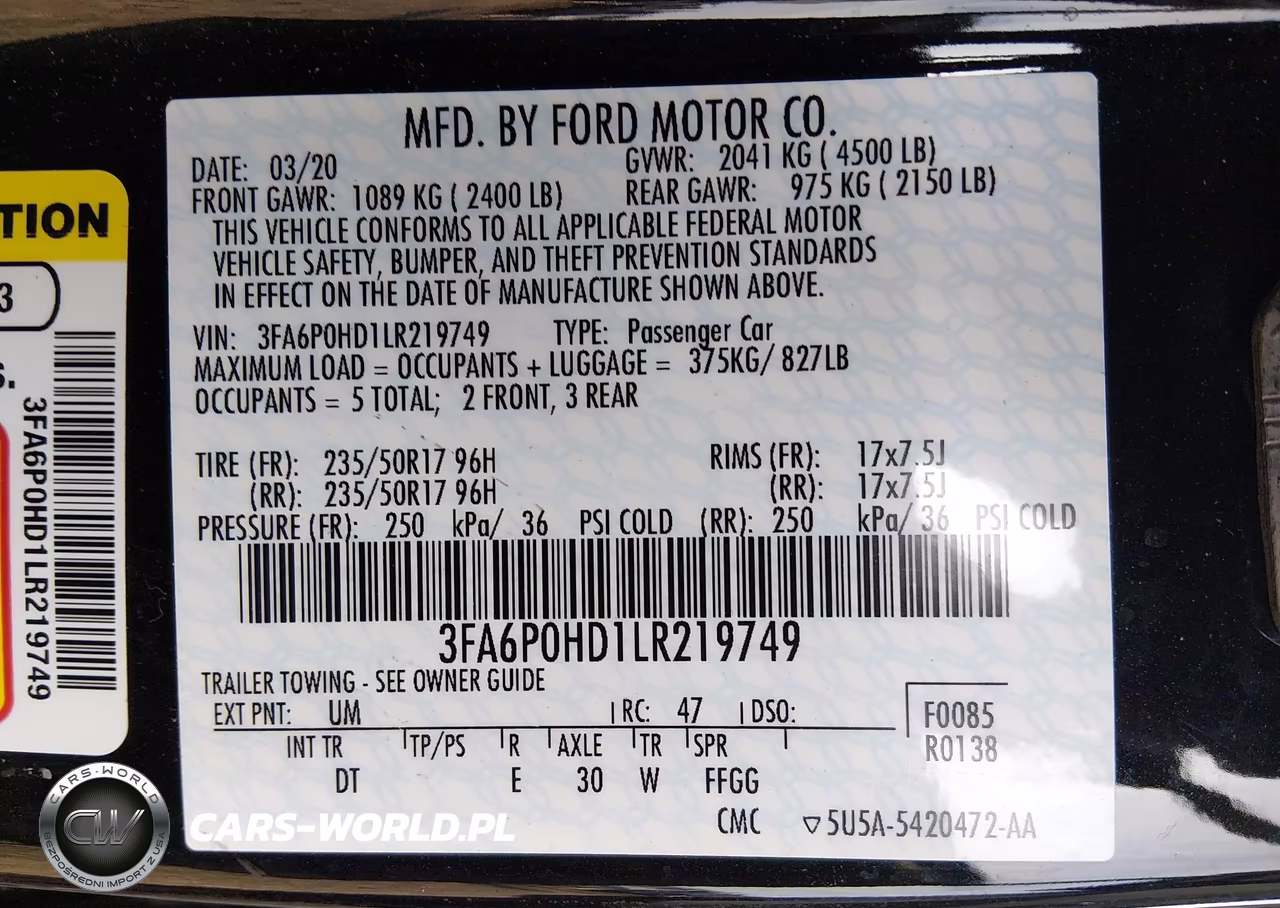 2020 Ford Fusion Se VIN:3FA6P0HD1LR219749 - 9